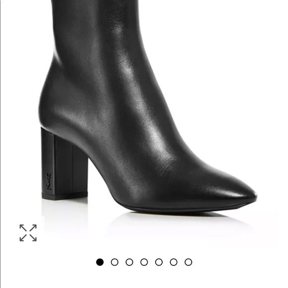 Yves Saint Laurent YSL Black Leather Lou Boots Booties Sz 40.5 EU box, dust bag - Picture 10 of 14